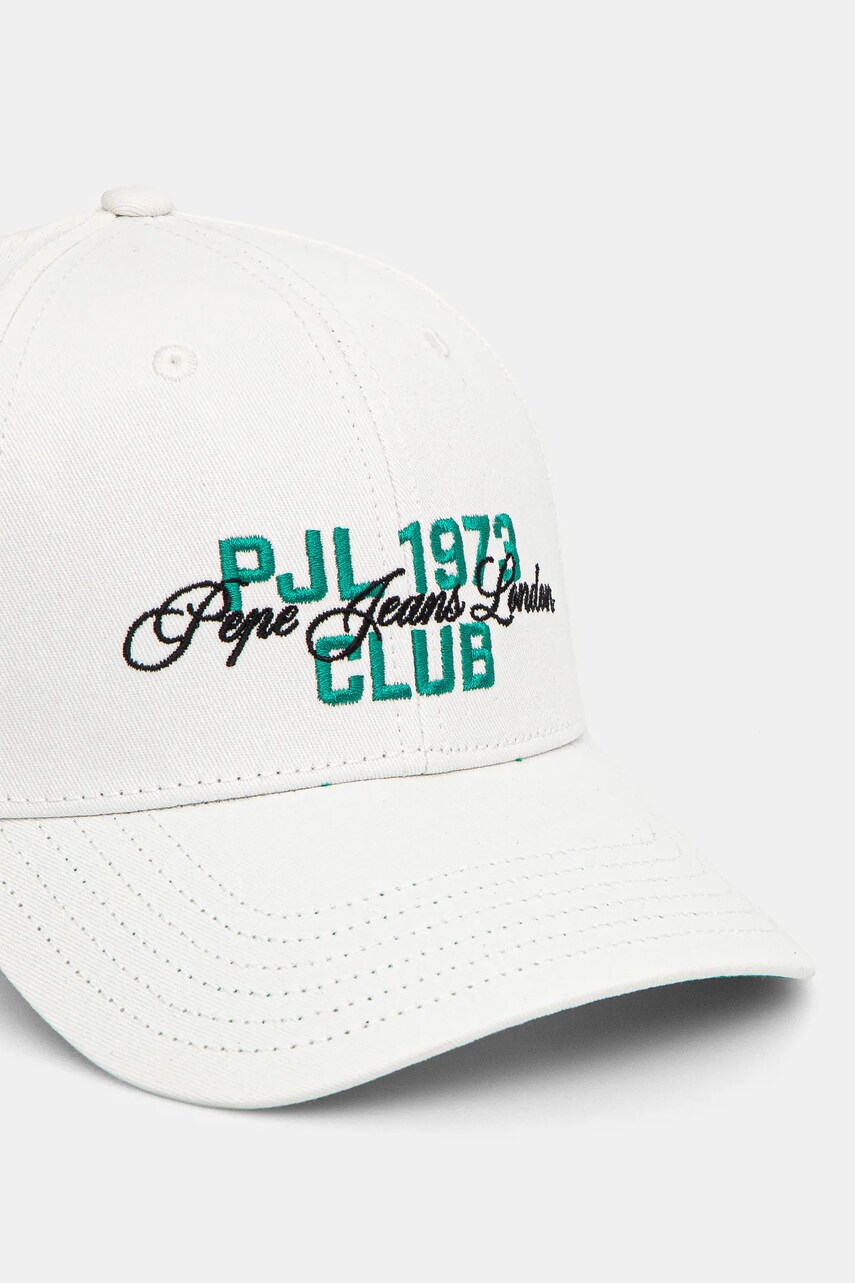 Бавовняна бейсболка Pepe Jeans TALBOT CAP колір білий візерунок PM040570