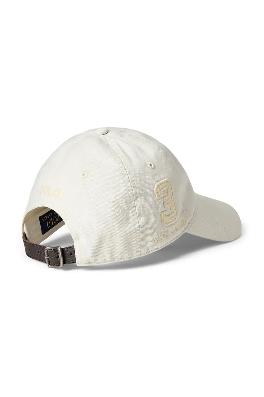Бавовняна бейсболка Polo Ralph Lauren колір бежевий однотонна 710957159