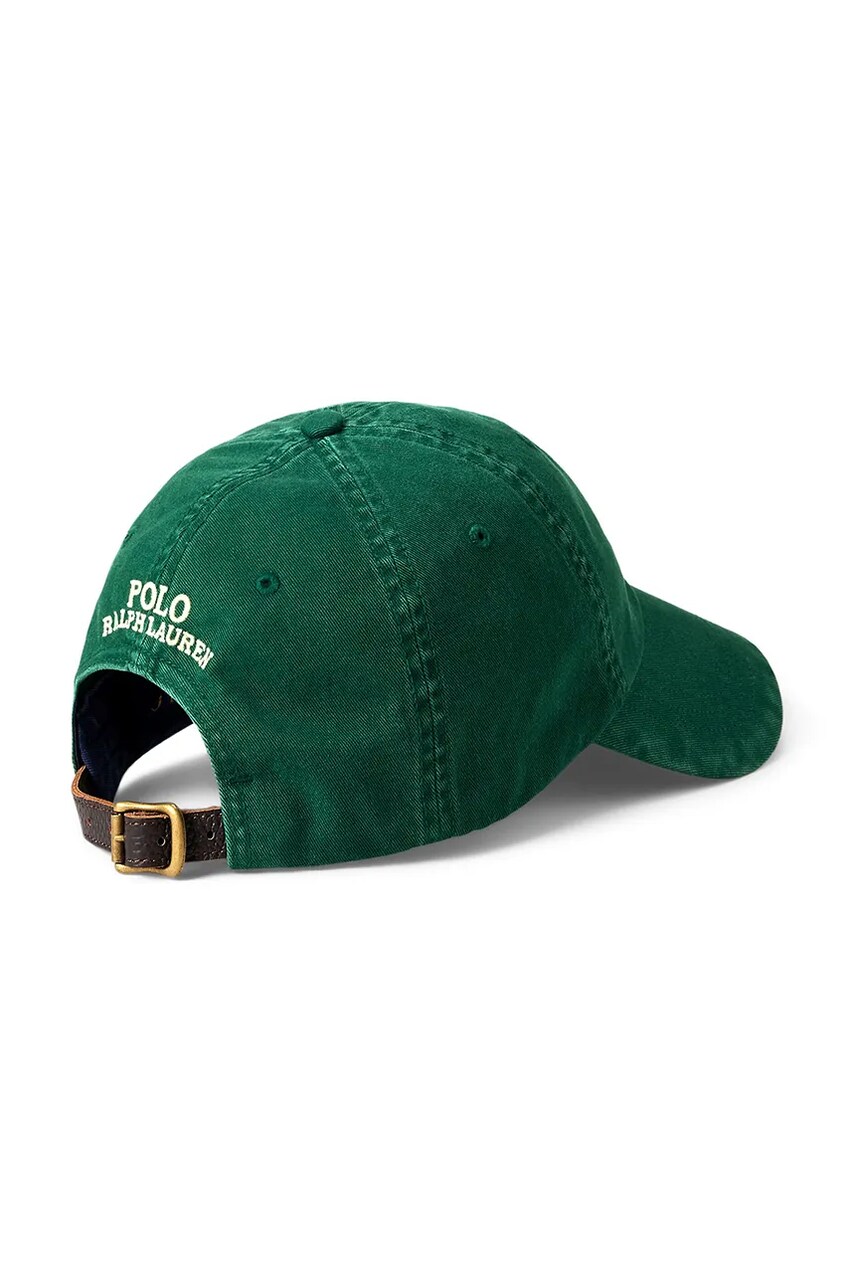 Бавовняна бейсболка Polo Ralph Lauren колір зелений з аплікацією 710963778
