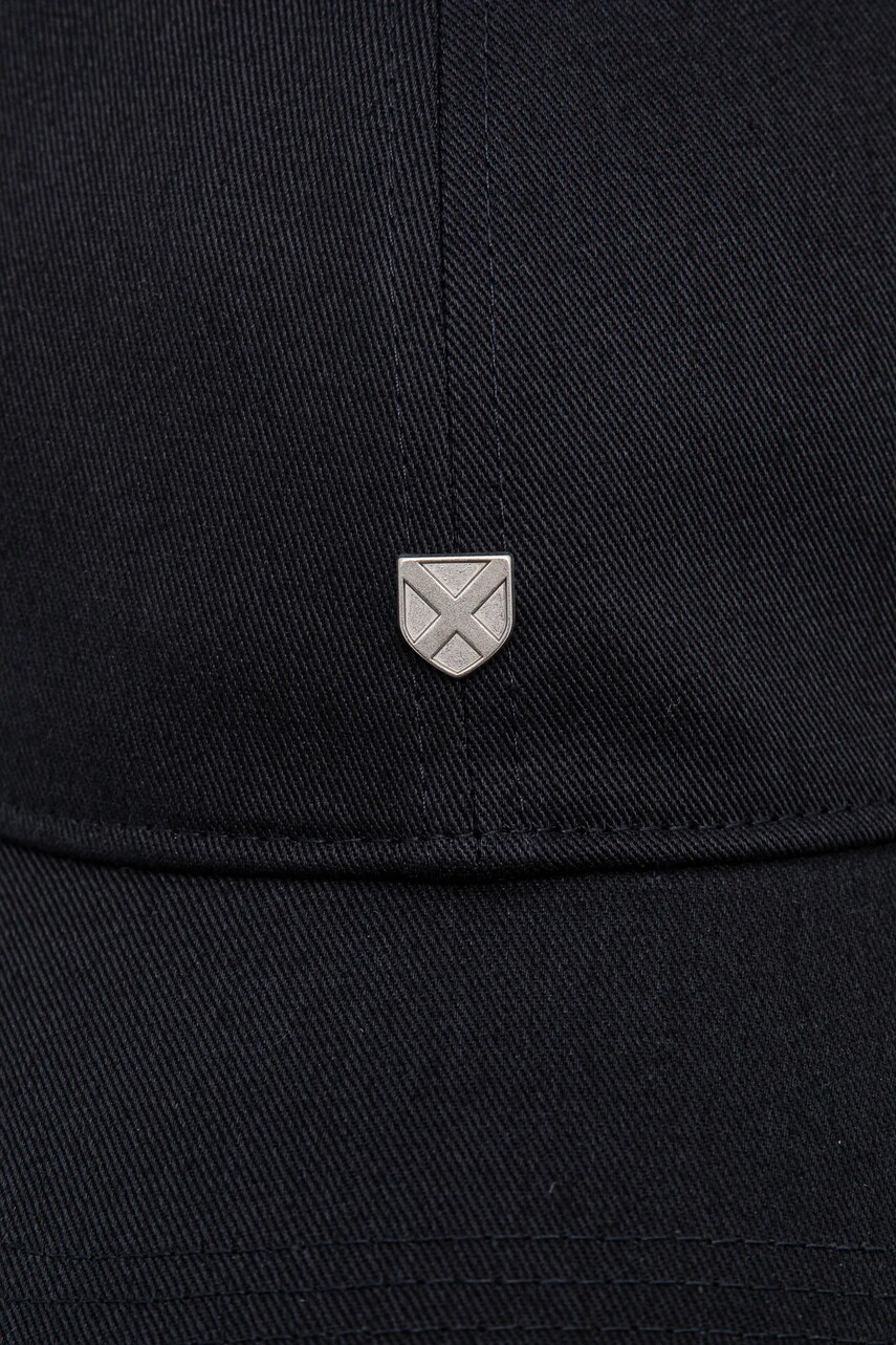 Бавовняна бейсболка Barbour Cascade Shield Cap колір синій однотонна MHA0902