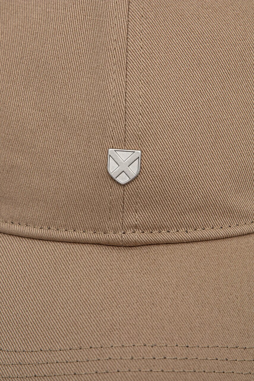 Бавовняна бейсболка Barbour Cascade Shield Cap колір бежевий однотонна MHA0902