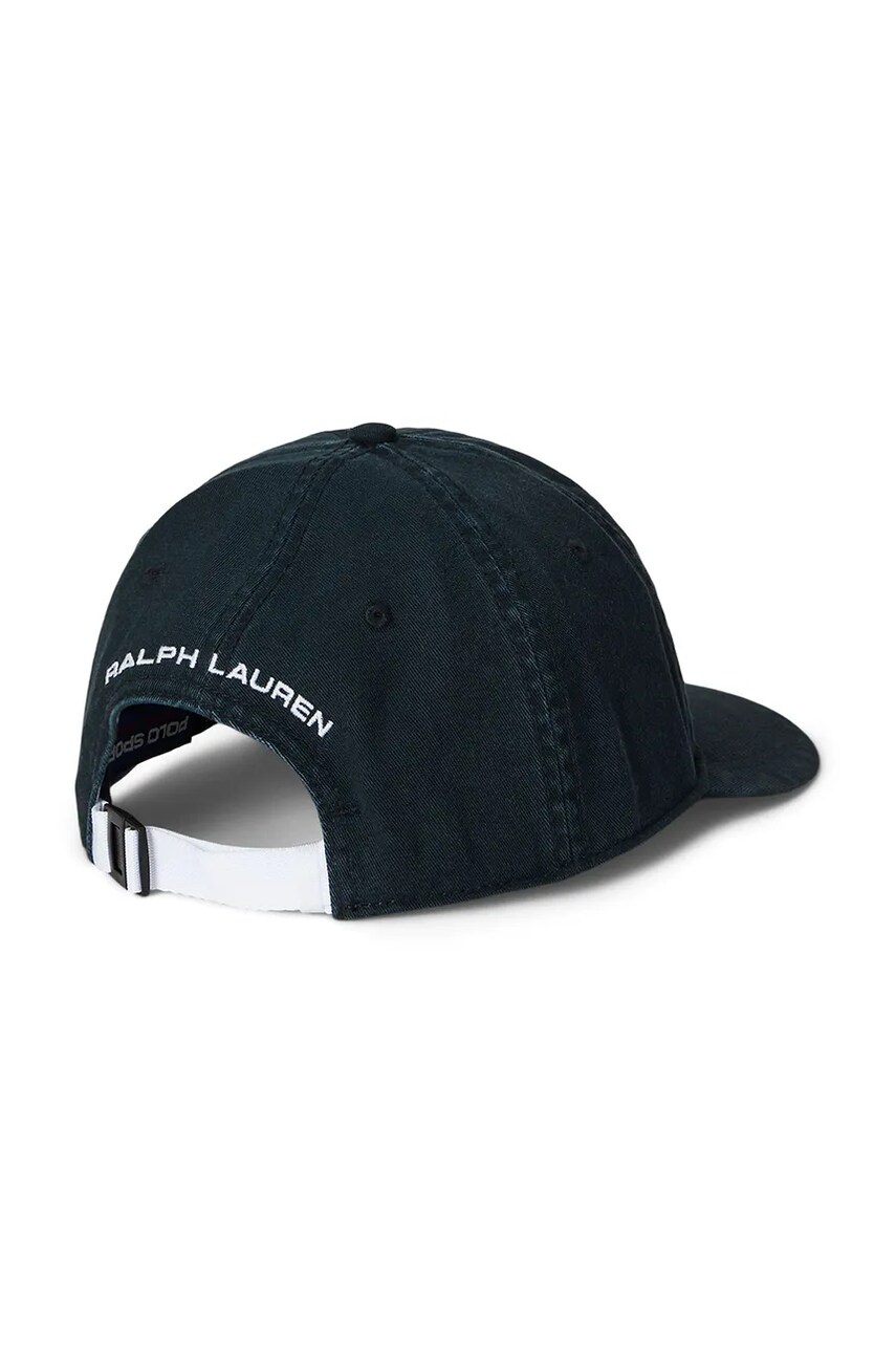 Бавовняна бейсболка Polo Ralph Lauren колір чорний з аплікацією 710968733