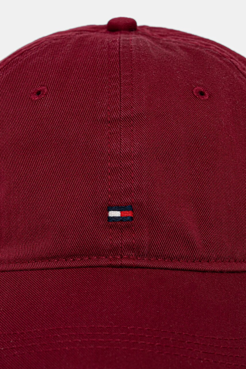 Бавовняна бейсболка Tommy Hilfiger колір бордовий однотонна AM0AM13159