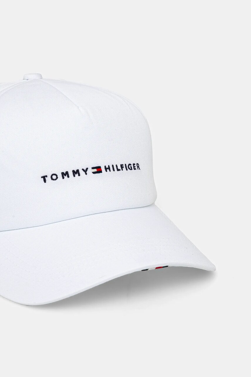 Бавовняна бейсболка Tommy Hilfiger колір білий з аплікацією AM0AM13162