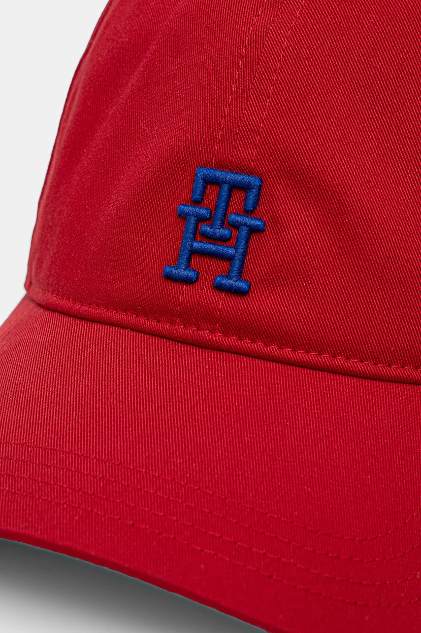 Бавовняна бейсболка Tommy Hilfiger колір червоний з аплікацією AM0AM13542