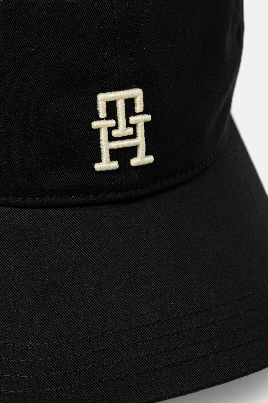 Бавовняна бейсболка Tommy Hilfiger колір чорний з аплікацією AM0AM13542