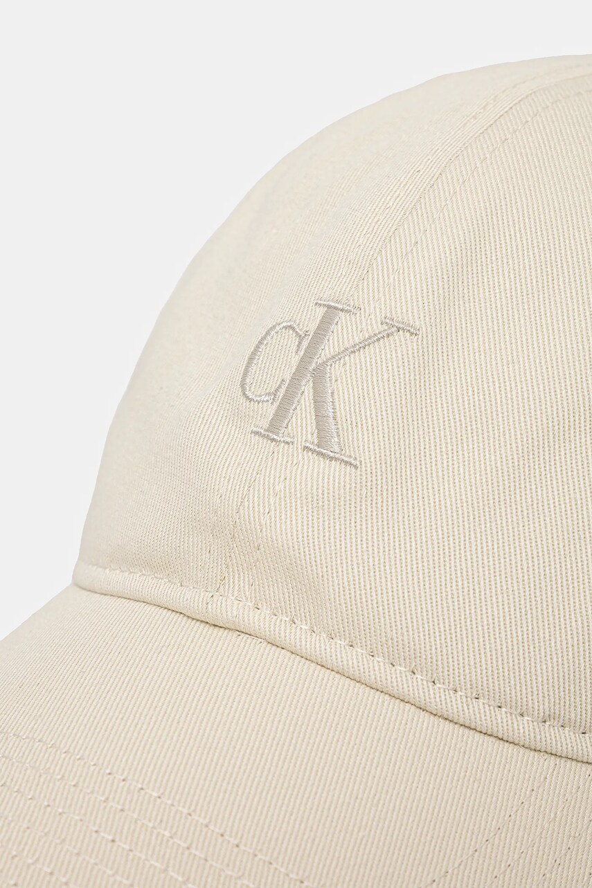 Бавовняна бейсболка Calvin Klein Jeans колір бежевий з аплікацією LV04G5002G