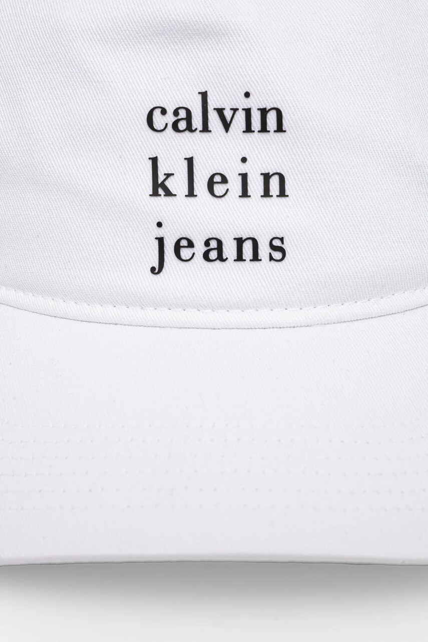 Бавовняна бейсболка Calvin Klein Jeans колір білий з принтом LV04G5036G