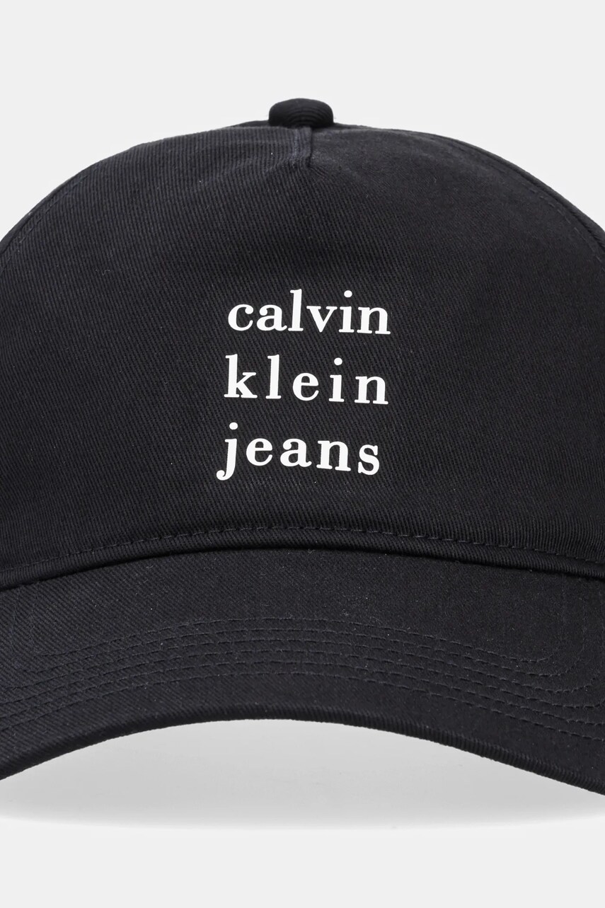 Бавовняна бейсболка Calvin Klein Jeans колір чорний з принтом LV04G5036G