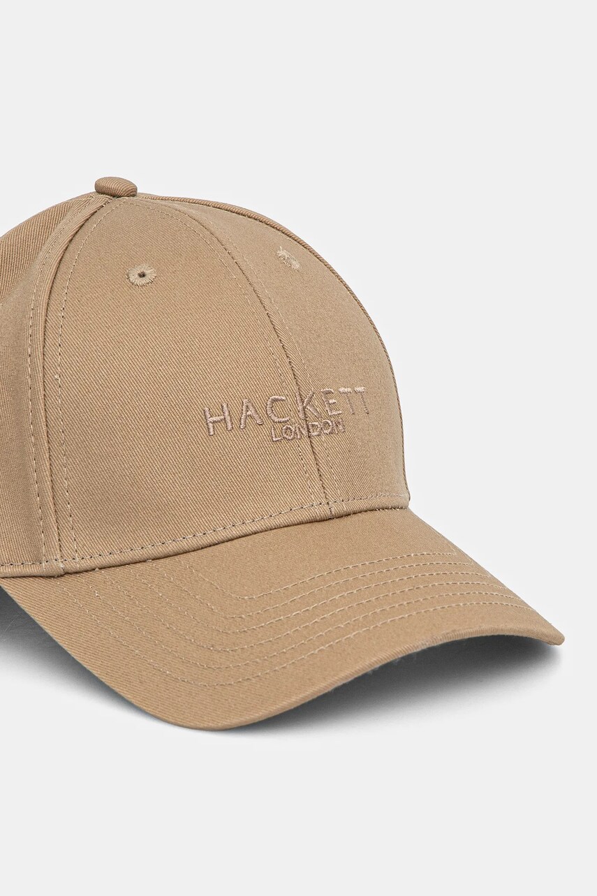 Бавовняна бейсболка Hackett London колір бежевий з аплікацією HM042652