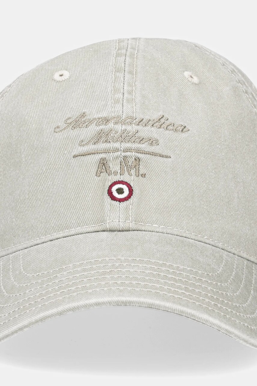 Бавовняна бейсболка Aeronautica Militare колір зелений з аплікацією HA1204CT2476