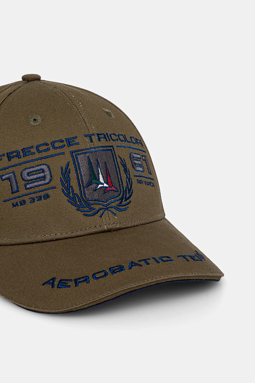 Бавовняна бейсболка Aeronautica Militare колір зелений з аплікацією HA1206CT3299