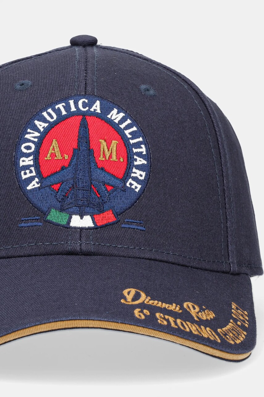 Бавовняна бейсболка Aeronautica Militare колір синій з аплікацією HA1208CT2261