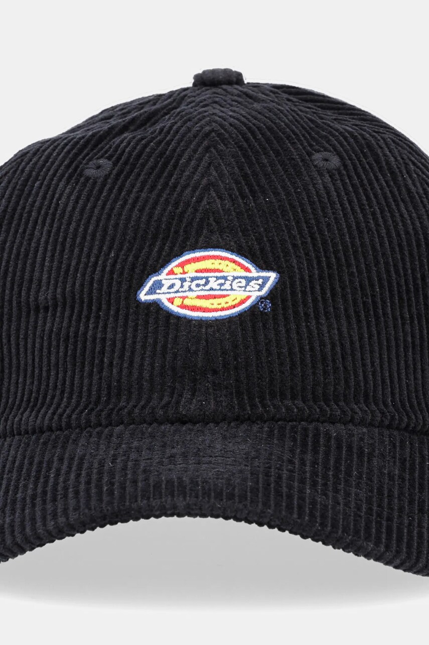 Вельветова кепка Dickies колір чорний з аплікацією DK0A4ZAYBLK1