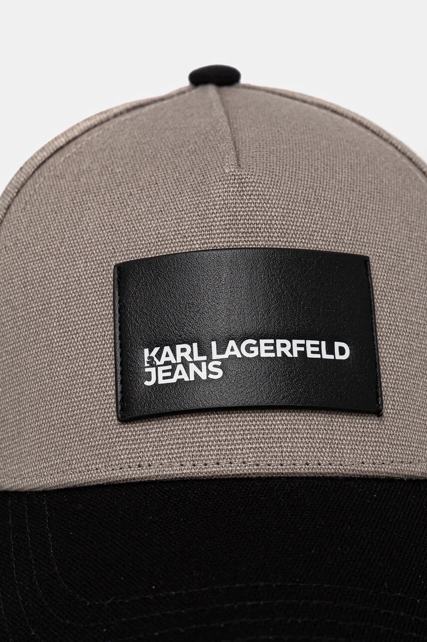 Бавовняна бейсболка Karl Lagerfeld Jeans колір сірий з аплікацією A1W33138