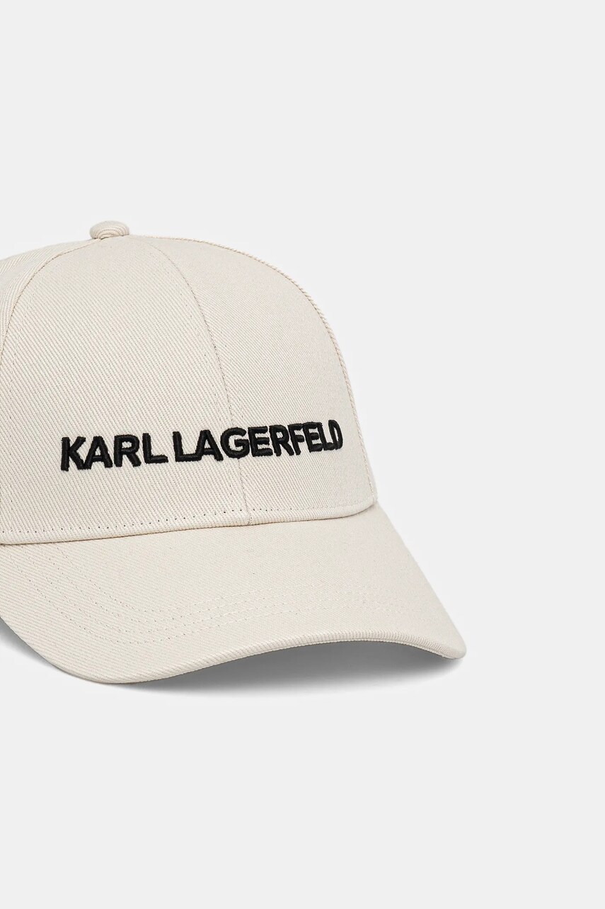 Бавовняна бейсболка Karl Lagerfeld колір білий з аплікацією A1W33071