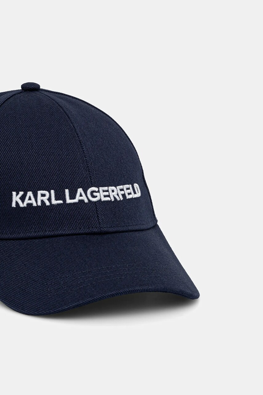 Бавовняна бейсболка Karl Lagerfeld колір синій з аплікацією A1W33071