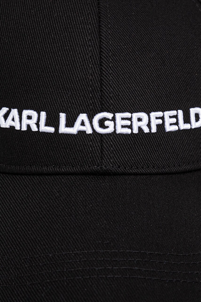 Бавовняна бейсболка Karl Lagerfeld колір чорний з аплікацією A1W33071