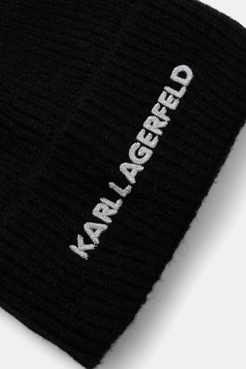 Шапка з домішкою вовни Karl Lagerfeld колір чорний  A1W33156