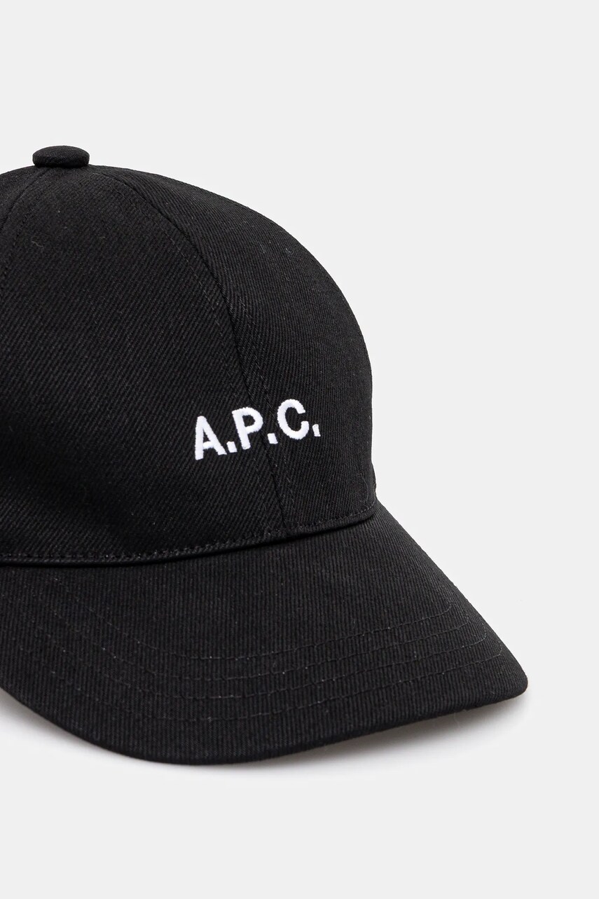 Бавовняна бейсболка A.P.C. casquette charlie колір чорний з аплікацією COHFK.M24069