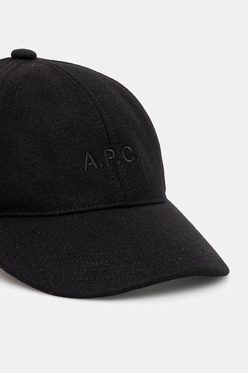 Вовняна кепка A.P.C. casquette charlie колір чорний однотонна WOARV.M24069