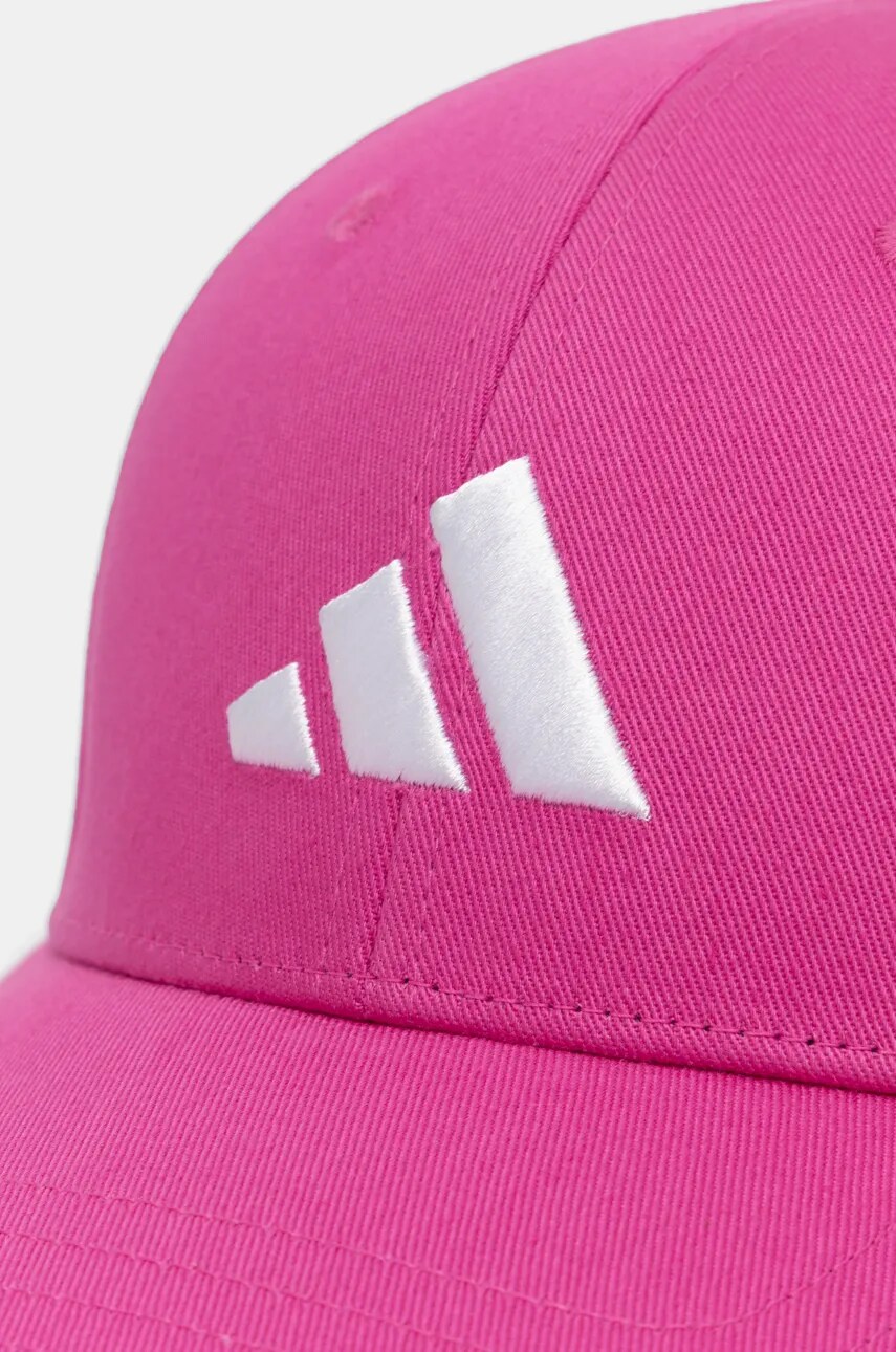 Бавовняна бейсболка adidas BB CAP COT NL колір рожевий з аплікацією JP0399