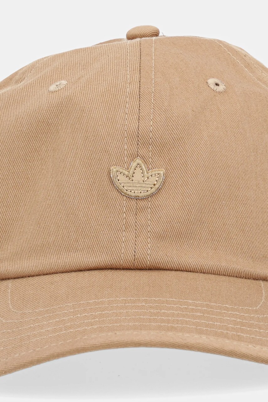 Бавовняна бейсболка adidas Originals колір коричневий однотонна JN7135