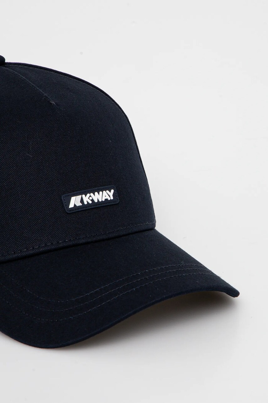 Бавовняна бейсболка K-Way колір синій з аплікацією K8132SW
