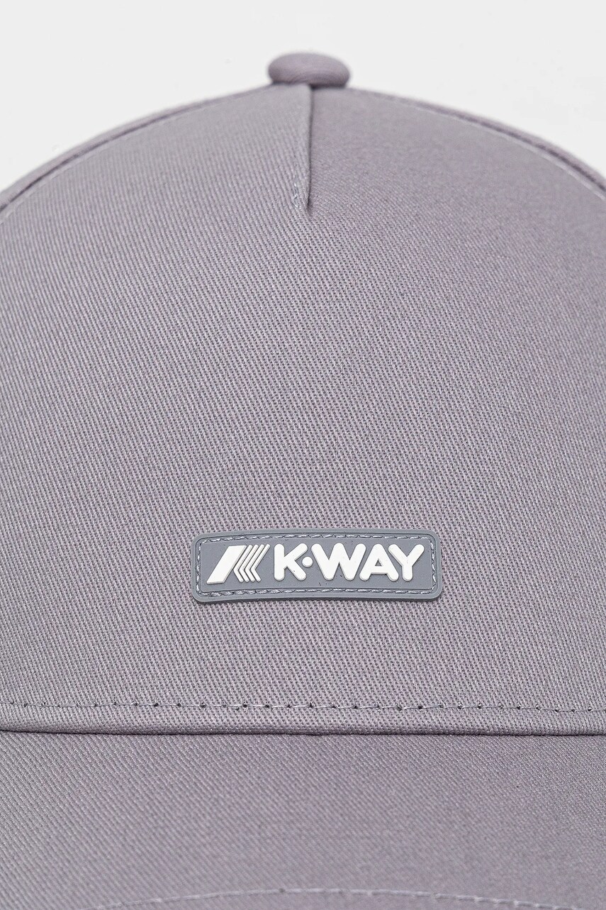 Бавовняна бейсболка K-Way колір сірий з аплікацією K8132SW