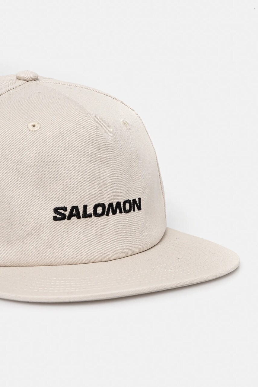 Кепка Salomon колір бежевий з аплікацією LC2528200