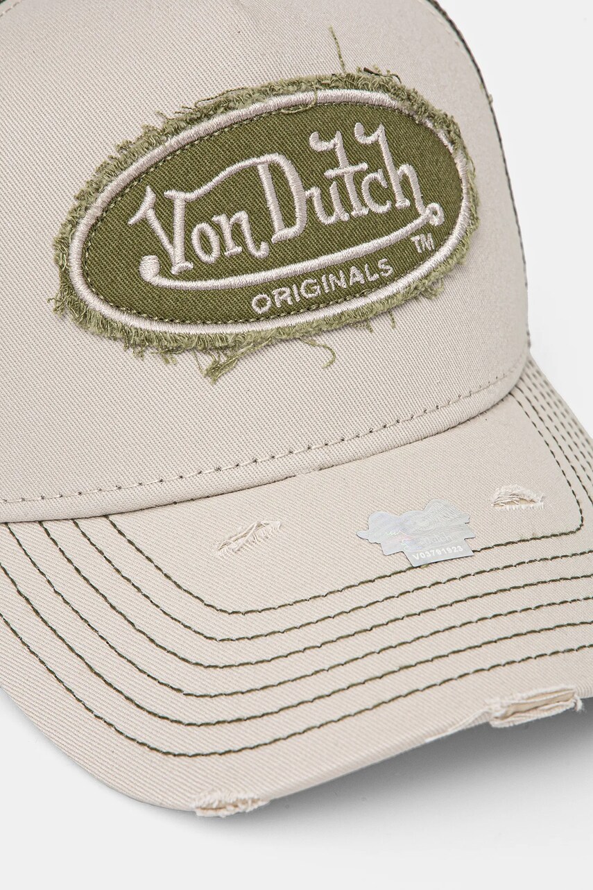 Кепка Von Dutch колір зелений з аплікацією 7030847