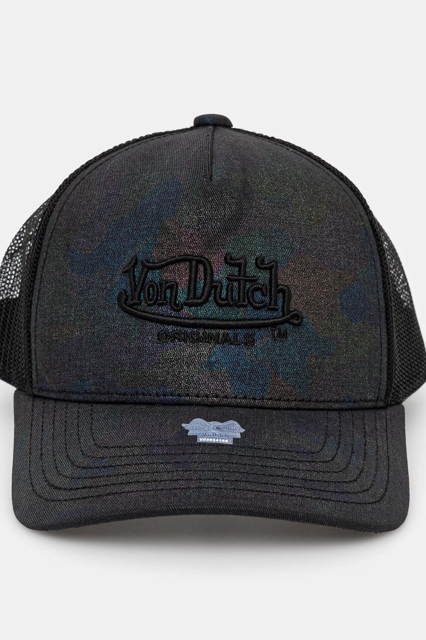 Кепка Von Dutch колір чорний з аплікацією 7030833