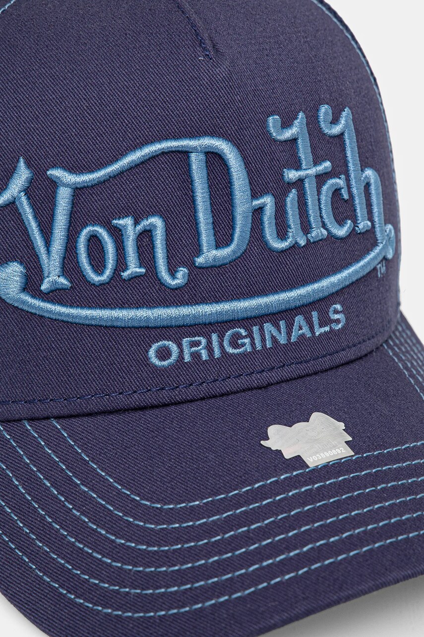 Кепка Von Dutch колір синій з аплікацією 7030862