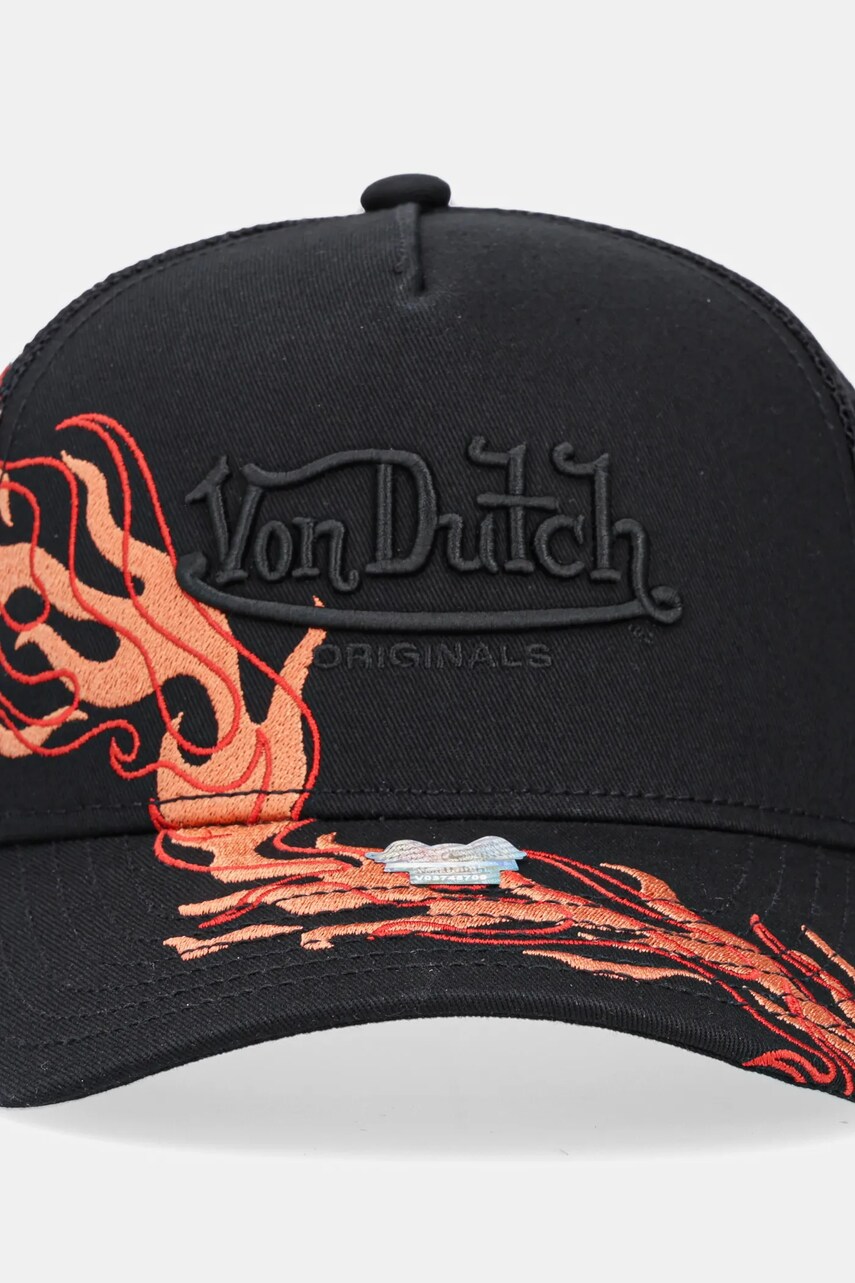 Кепка Von Dutch колір чорний з аплікацією 7030858