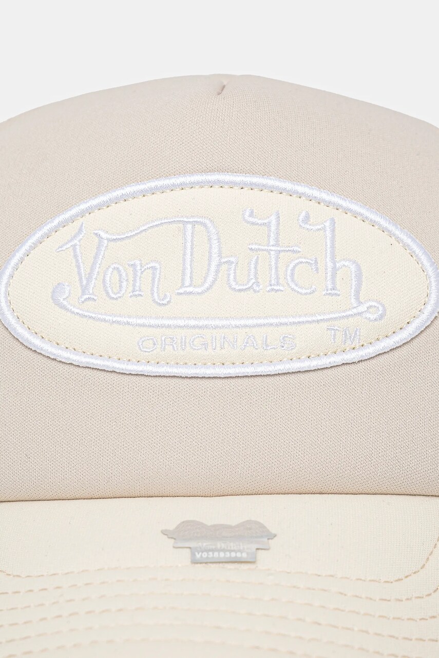 Кепка Von Dutch колір бежевий з аплікацією 7030748