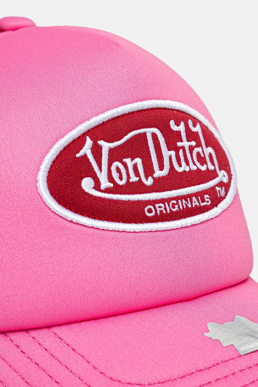 Кепка Von Dutch колір рожевий з аплікацією 7030863