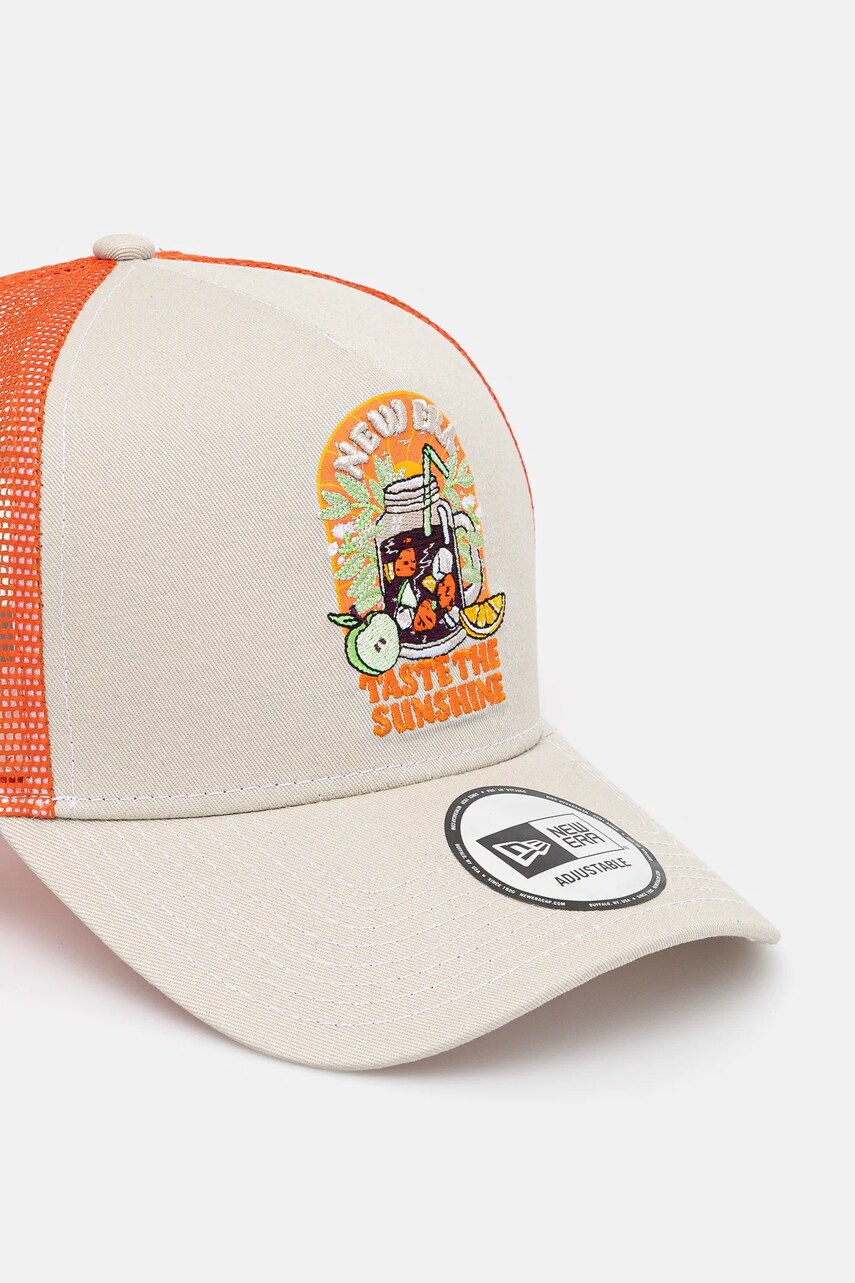 Кепка New Era колір бежевий з аплікацією 60595300