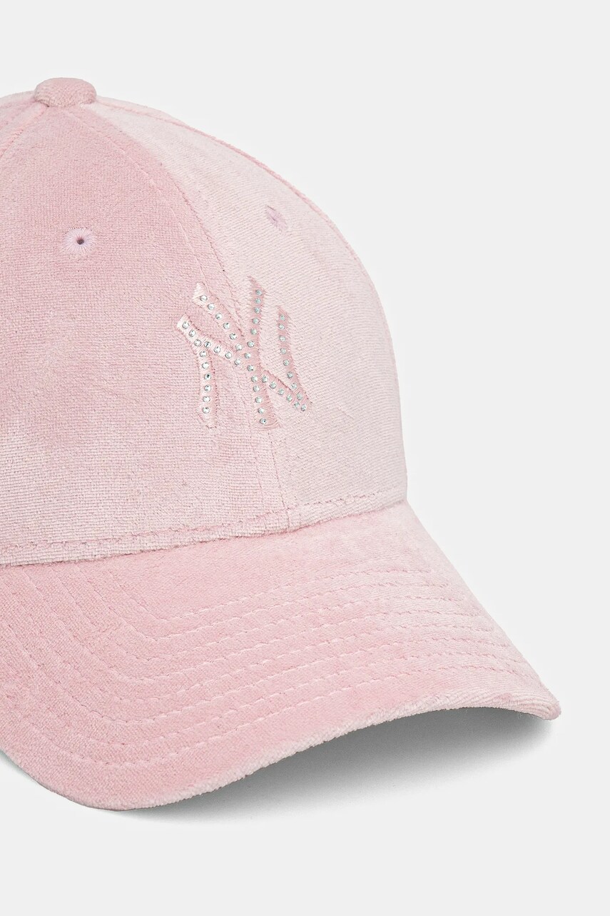Кепка New Era колір рожевий з аплікацією 60595353