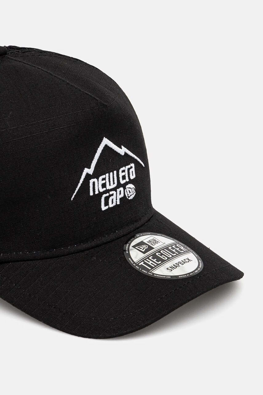 Бавовняна бейсболка New Era колір чорний з аплікацією 60595145