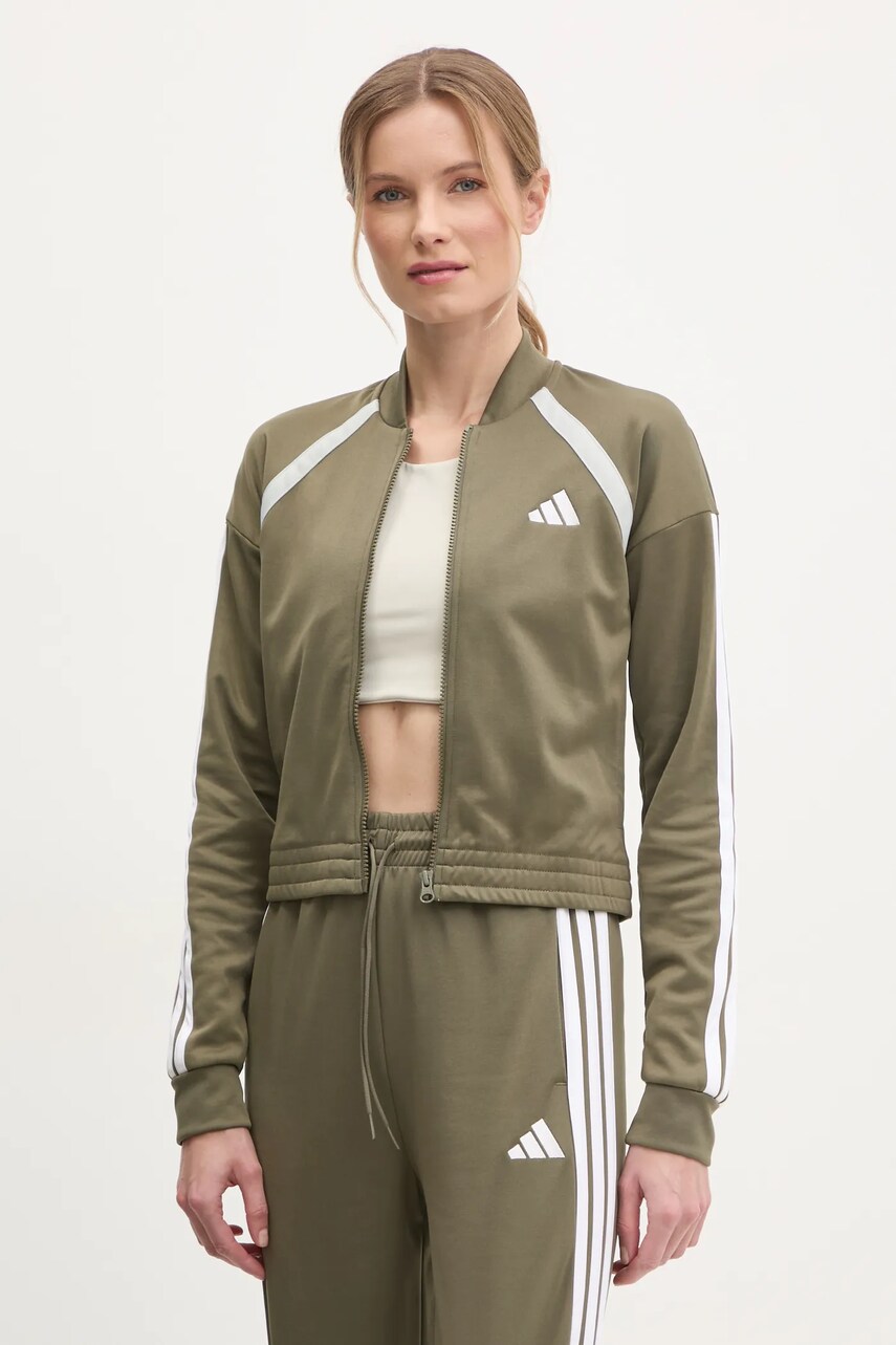 Спортивний костюм adidas TEAMSPORT жіночий колір зелений JD2676