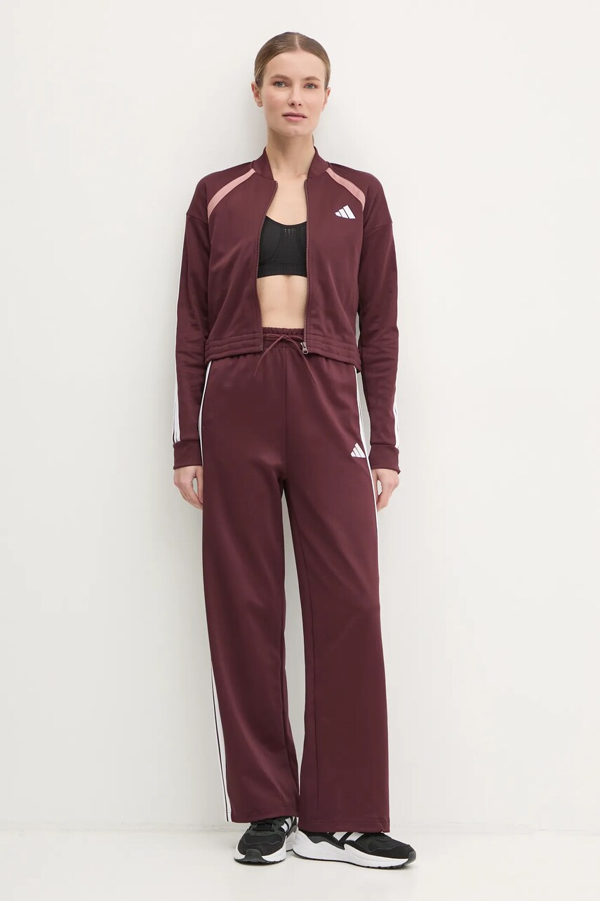 Спортивний костюм adidas TEAMSPORT жіночий колір бордовий JF3386