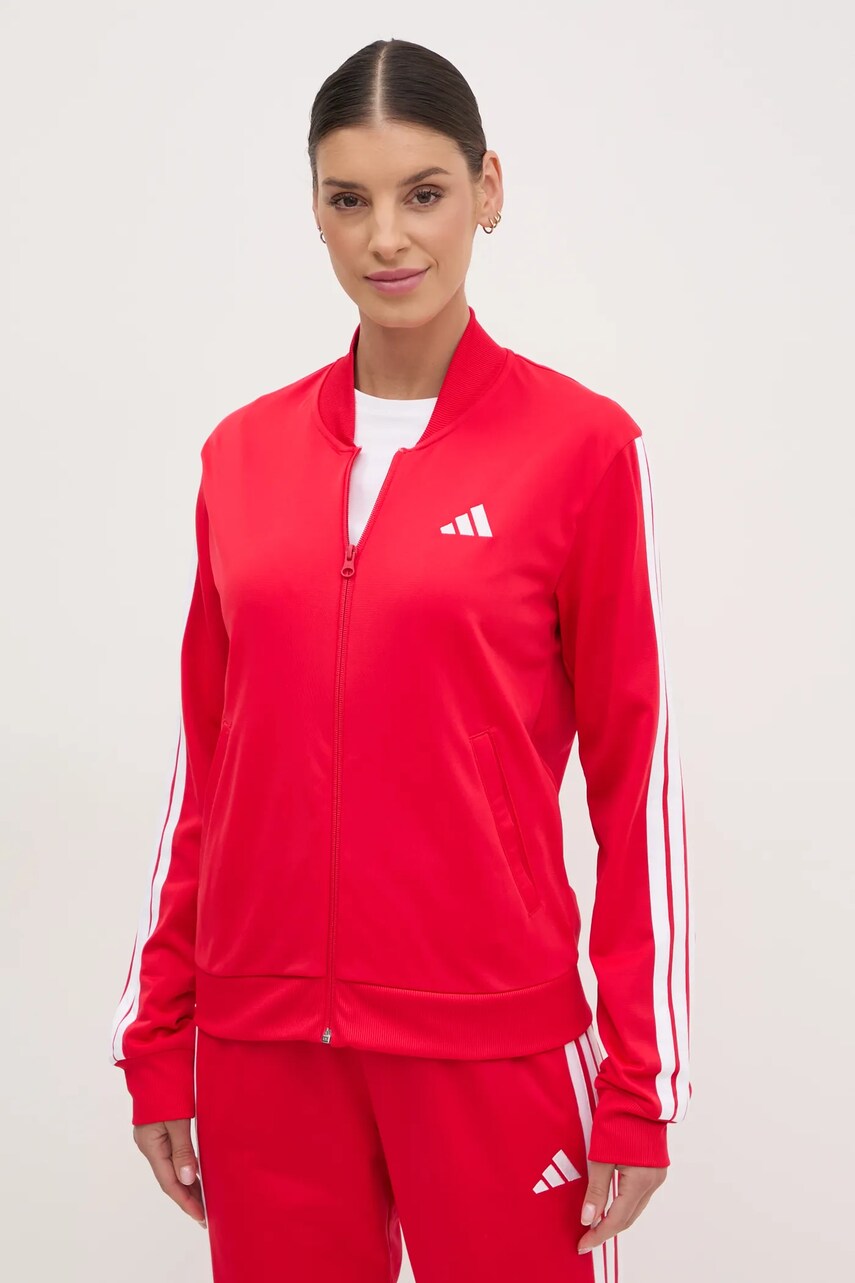 Спортивний костюм adidas 3-Stripes жіночий колір червоний JD2684
