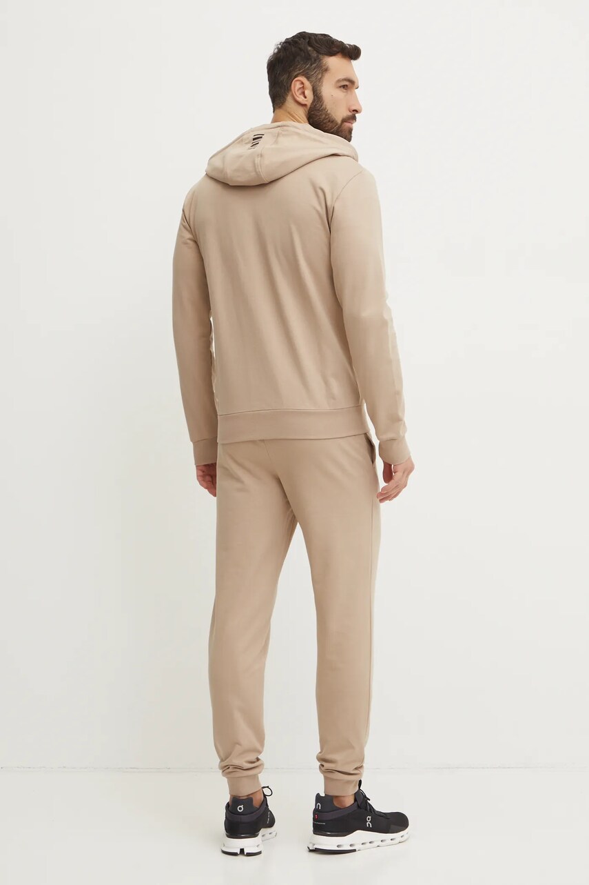 Бавовняний спортивний костюм EA7 Emporio Armani колір бежевий PJVRZ.8NPV63