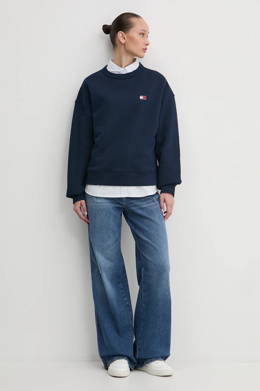Бавовняна сорочка Tommy Jeans жіноча regular класичний комір DW0DW19890
