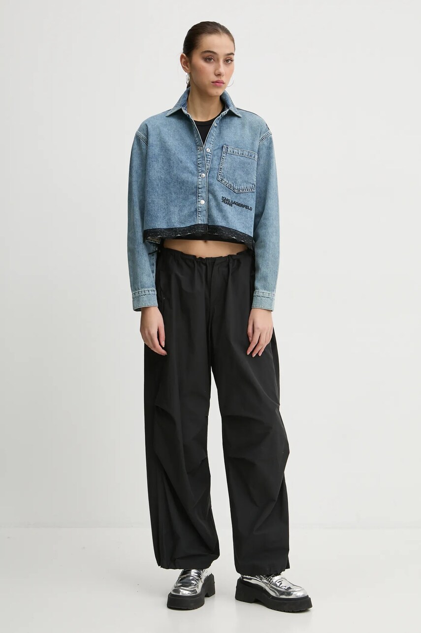 Бавовняна сорочка Karl Lagerfeld Jeans жіноча relaxed класичний комір A1W11034