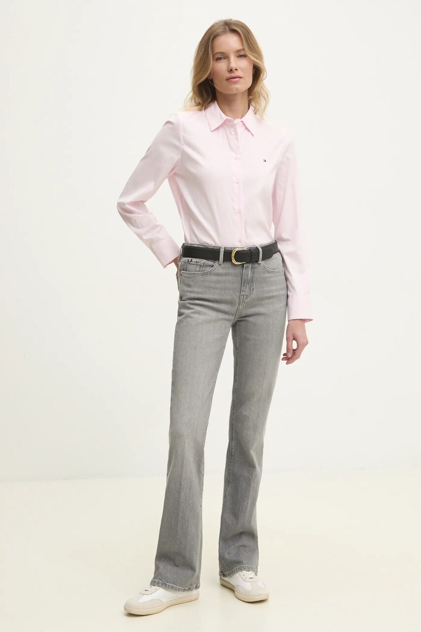 Сорочка Tommy Hilfiger жіноча колір рожевий regular класичний комір WW0WW44084