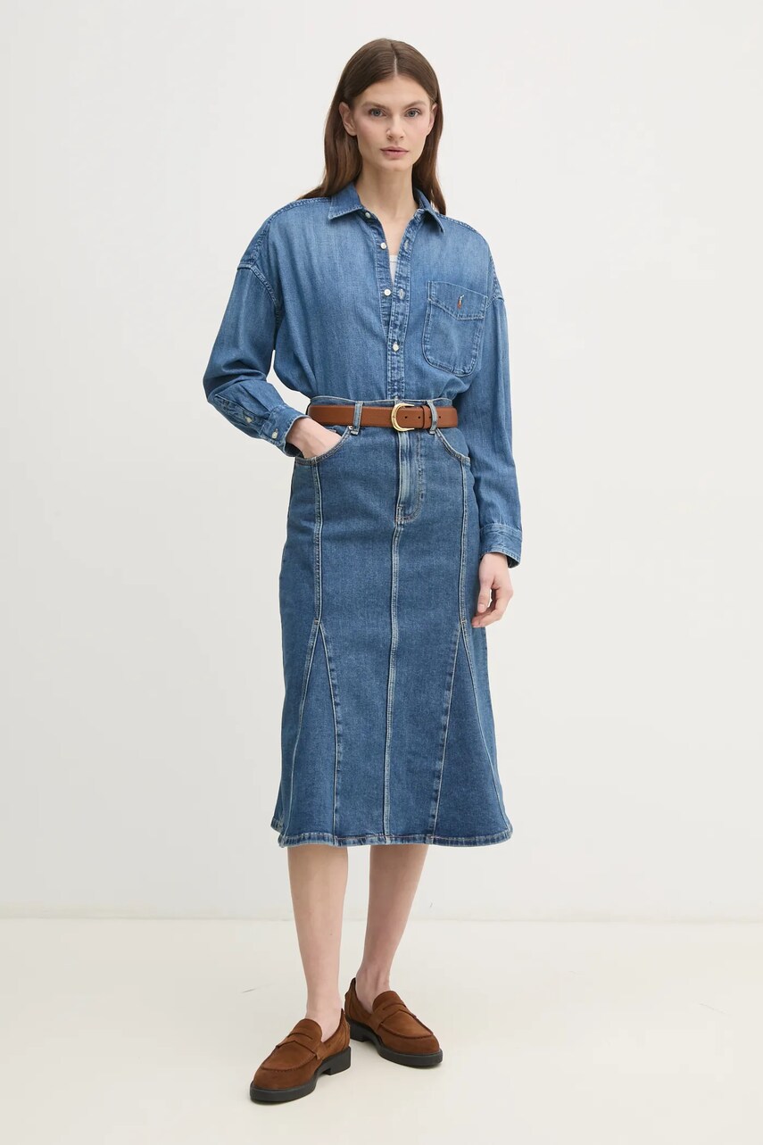 Джинсова сорочка Polo Ralph Lauren жіноча relaxed класичний комір 211969398