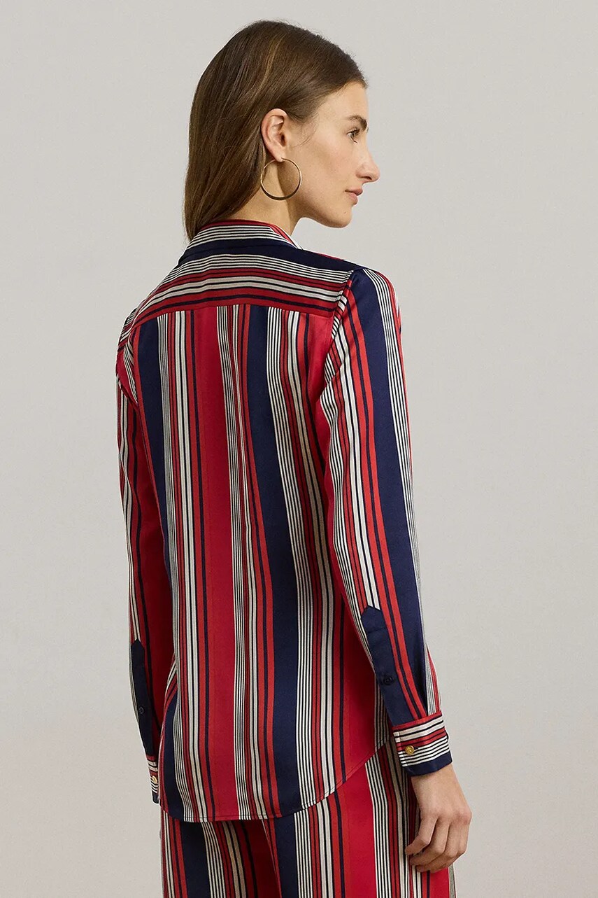 Сорочка Lauren Ralph Lauren жіноча колір червоний slim класичний комір 200957053