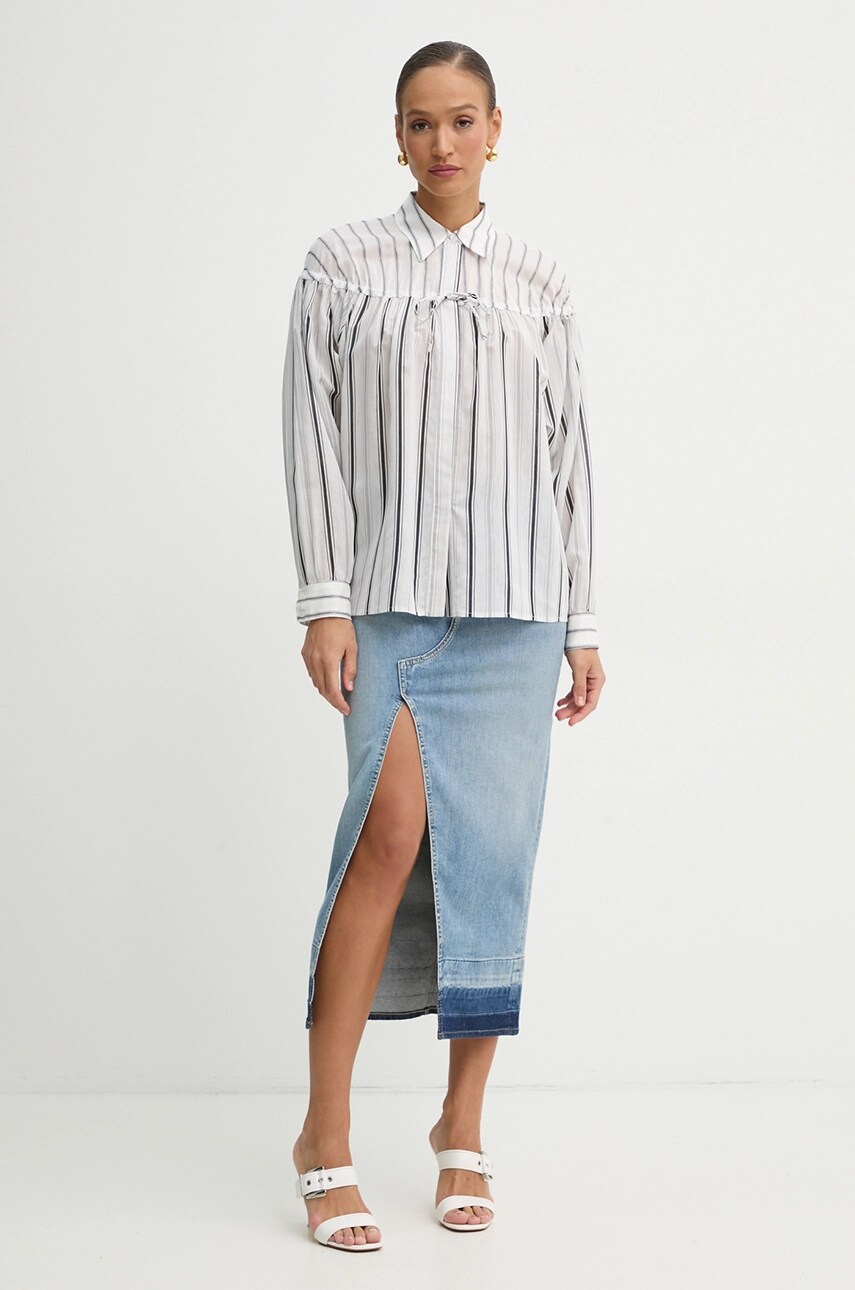 Сорочка Pinko жіноча колір білий regular класичний комір 104825 A2FY
