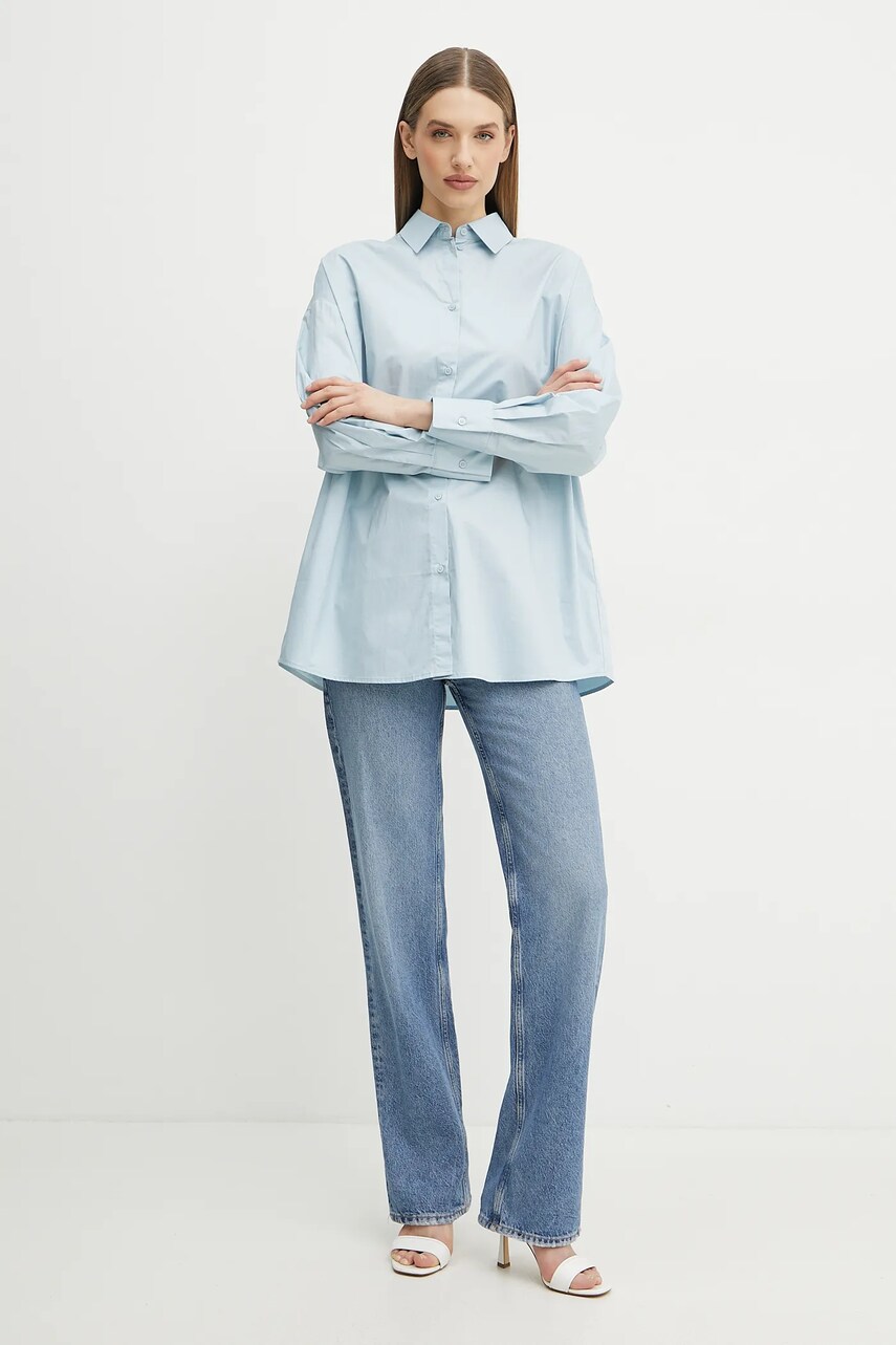 Бавовняна сорочка Armani Exchange жіноча relaxed класичний комір XW000455 AF12812